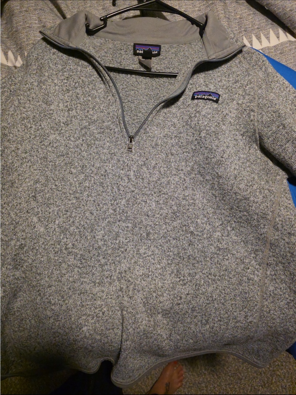 Patagonia Gray Heather Quarter-Zip Fleece Pullover